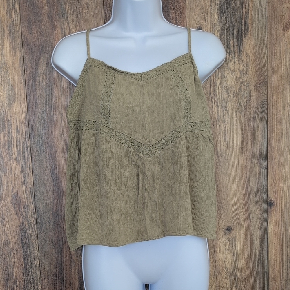 Hippie Rose Green Camisole Tank Top Blouse XL